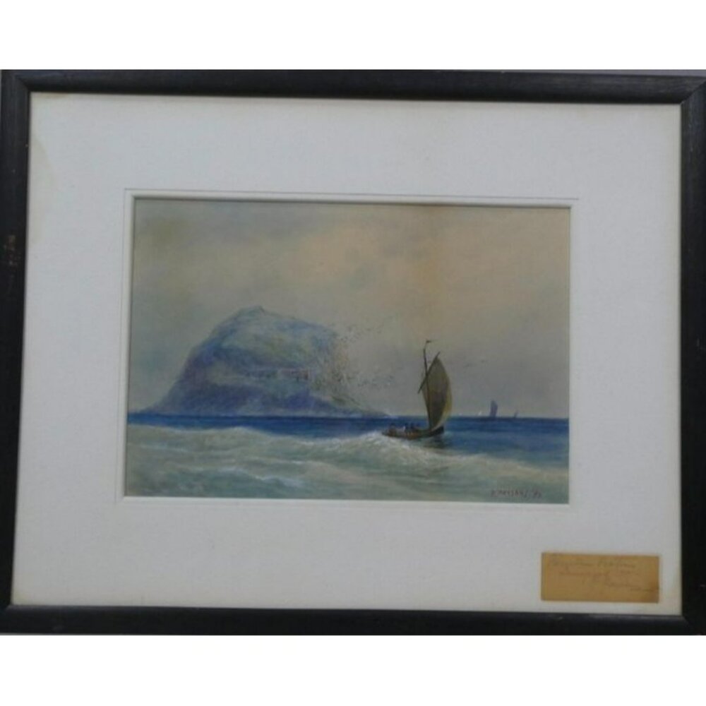 Fine Art Original P Parsons Watercolor Painting -sailboat and glacier oceanscape